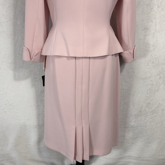 NEW Tahari ASL Blazer Skirt Suit Size 6 4 Bow Pleated Pale Pink Icon 2 Pc Set - Picture 5 of 16